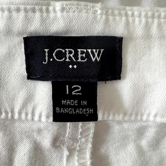 J.Crew Factory 9" Frankie Bermuda Chino Short White Womens 12 Euro Summer Preppy - Picture 3 of 7